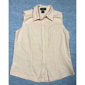 Eddie Bauer Yellow Sleeveless Button‎ Up Shirt Cotton Size M